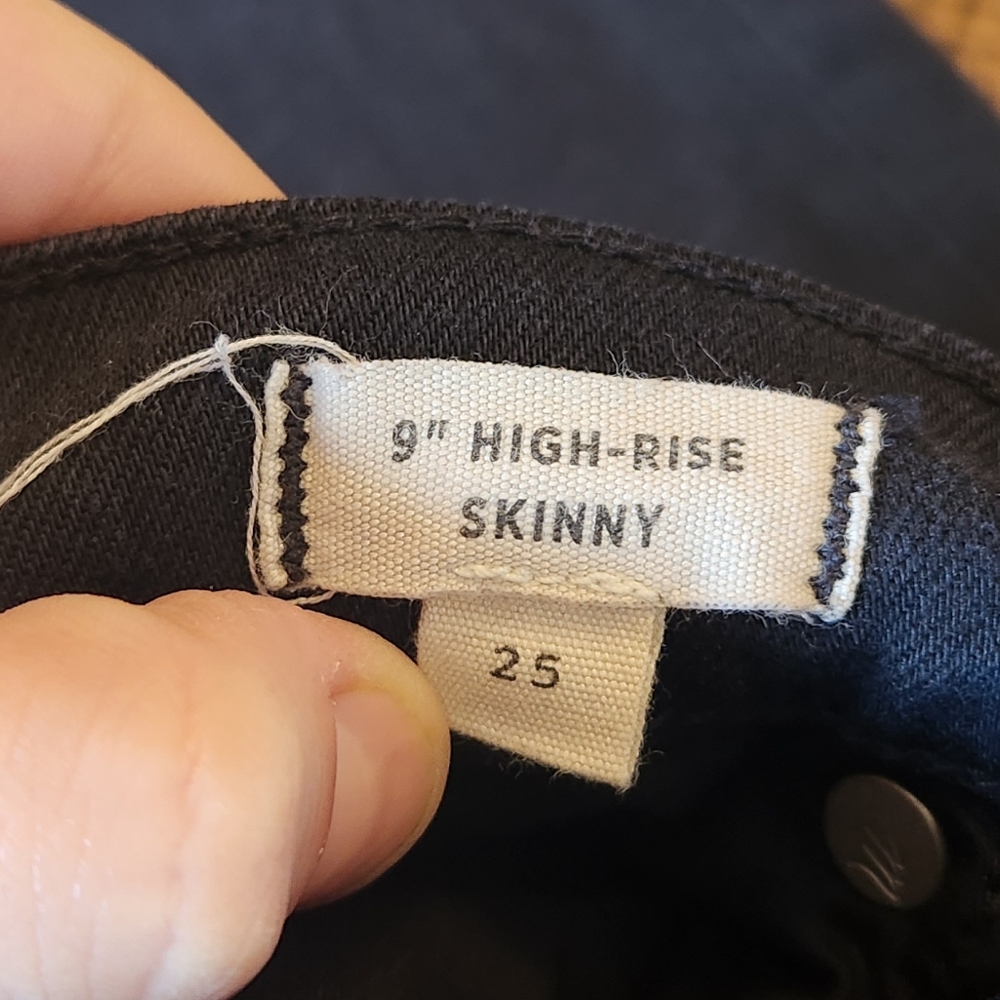 Madewell 9" High-Rise Skinny Jeans Black Size 25 - Picture 10 of 10